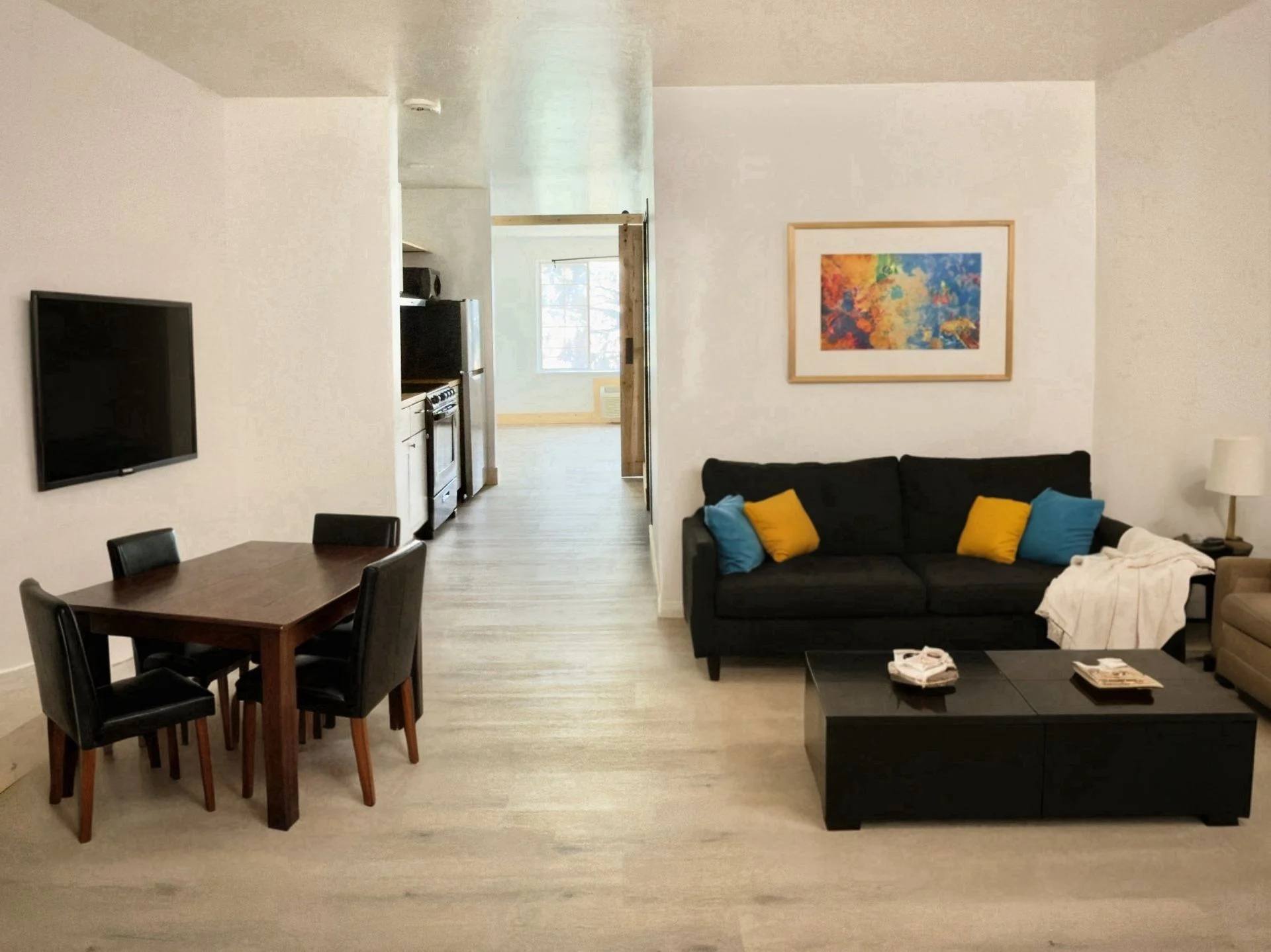 Spacious Living Areas at Ski Town Apartments